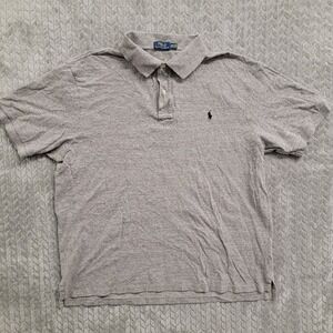 Polo Ralph Lauren‎ Short Sleeve Gray Polo Shirt Mens Size 2XB Black Pony
